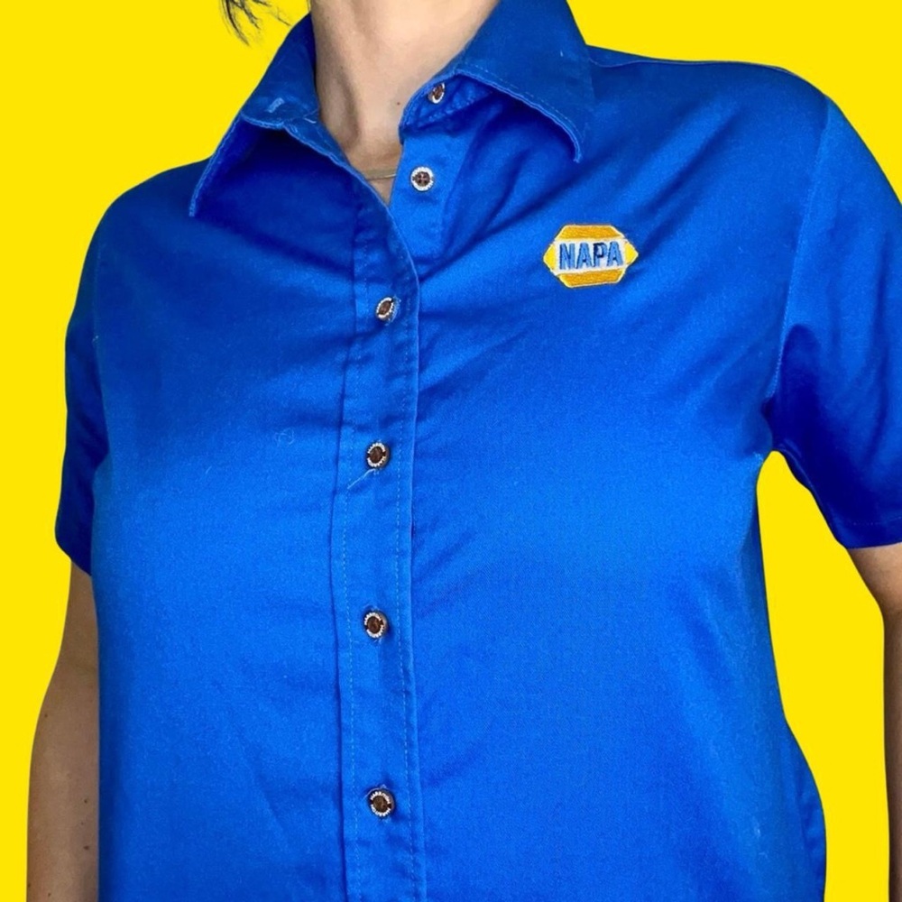 Vintage NAPA Blue Button-Up Shirt